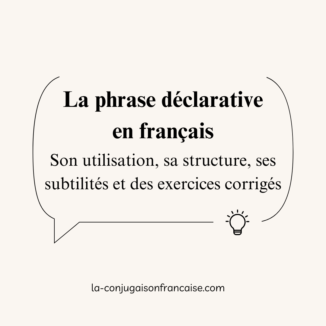 La phrase déclarative en français grammaire française 1