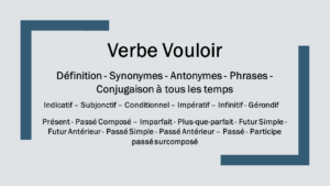 Verbe vouloir conjugaison, définition, synonyme, antonyme