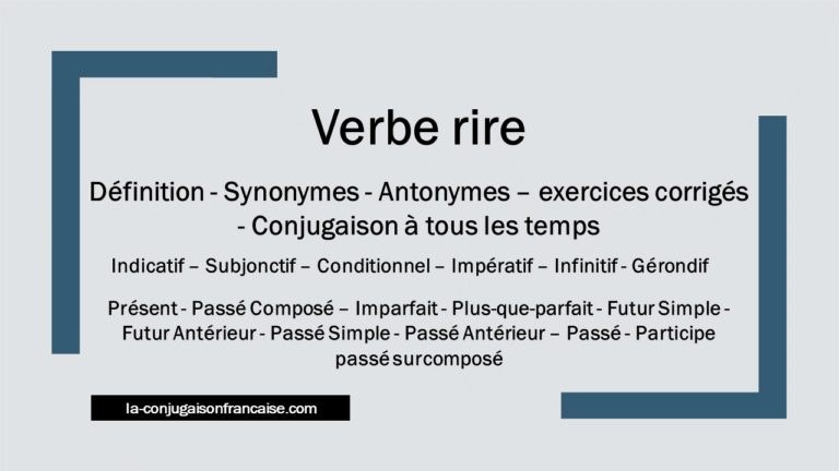 Verbe rire conjugaison, définition, synonymes, antonymes et exercices corrigés