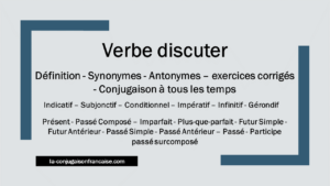 Verbe discuter conjugaison, définition, synonyme, exercice