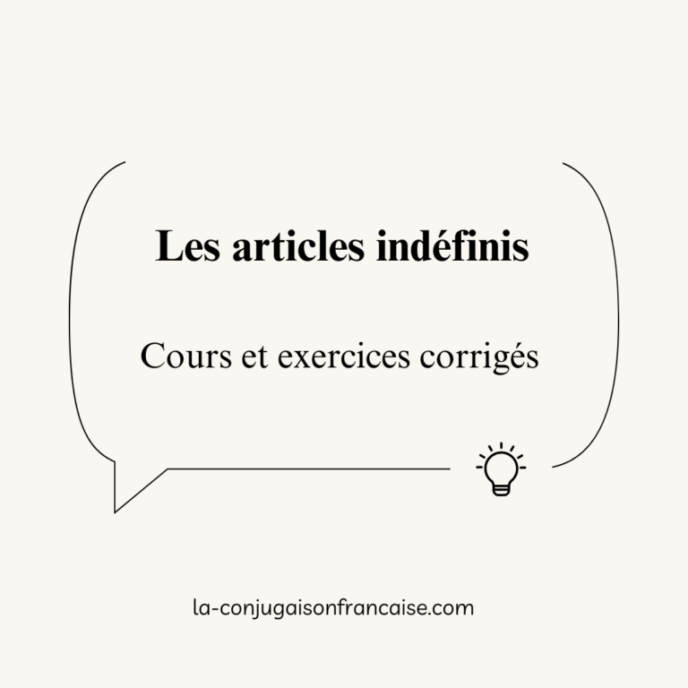 Les articles indéfinis : Cours et exercices corrigés