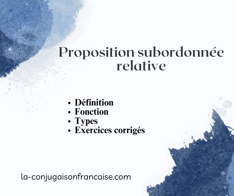 Proposition subordonnée relative : Cours et exercices