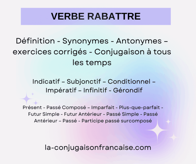 Verbe rabattre conjugaison, définition, synonymes, antonymes et exercices corrigés