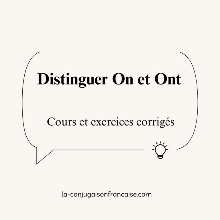 On et Ont en français Cours et Exercices corrigés