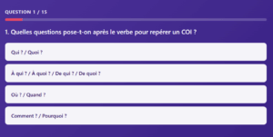 Quiz #2 : Le Complément d'objet indirect - Quiz Français